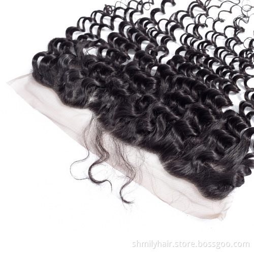 13x4 Swiss Lace Frontal Pre Plucked Virgin Mongolian Kinky Curly Hair 4x4 2x6 5x5 13x6 6x6 7x7 360 Lace Frontal With Baby Hair